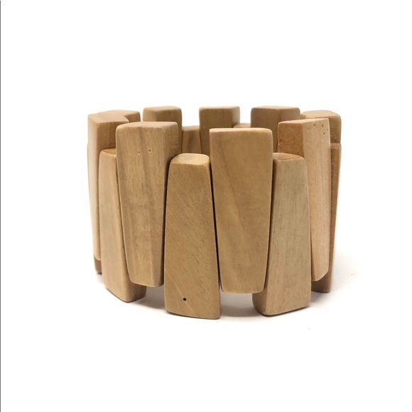 Wood wide stretch bracelet - Picture 2 of 7